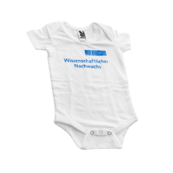 Weißer Baby-Body der Leibniz Universität Hannover "Wissenschaftlicher Nachwuchs"