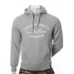 Grauer Hoodie der Leibniz Universität Hannover